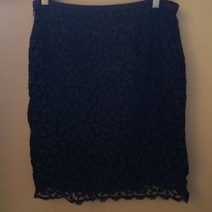 Jcrew size 10 navy lace skirt